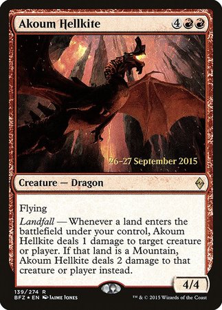 Akoum Hellkite [Battle for Zendikar Prerelease Promos] | Cracking-Singles