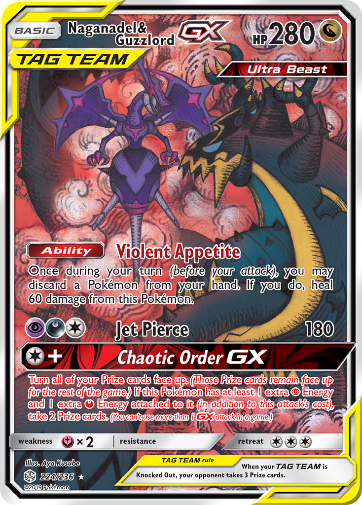 Naganadel & Guzzlord GX (224/236) [Sun & Moon: Cosmic Eclipse] | Cracking-Singles