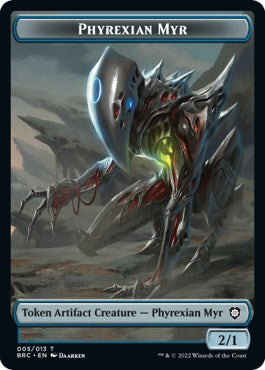 Scrap // Phyrexian Myr Double-Sided Token [The Brothers' War Commander Tokens] | Cracking-Singles