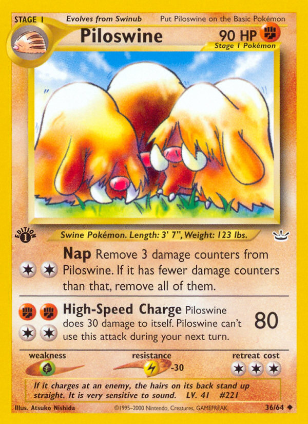 Piloswine (36/64) [Neo Revelation 1st Edition] | Cracking-Singles