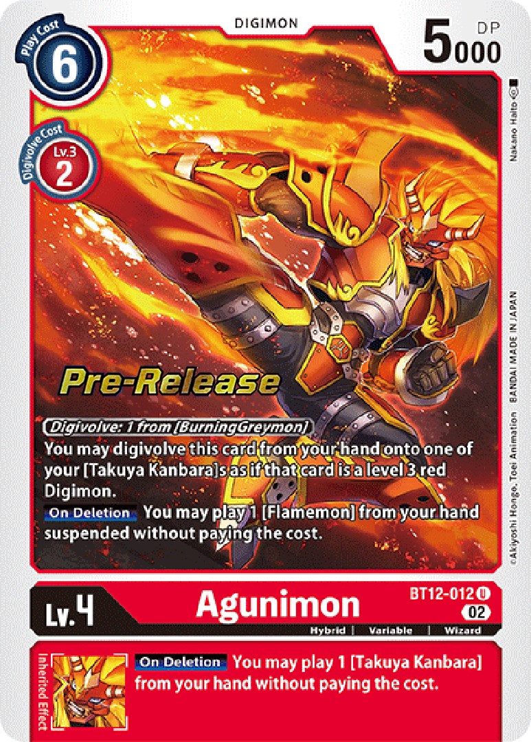 Agunimon [BT12-012] [Across Time Pre-Release Cards] | Cracking-Singles