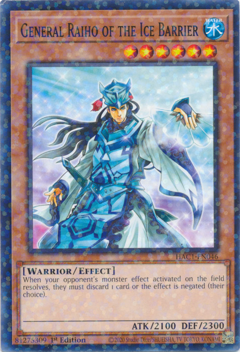 General Raiho of the Ice Barrier (Duel Terminal) [HAC1-EN046] Common | Cracking-Singles