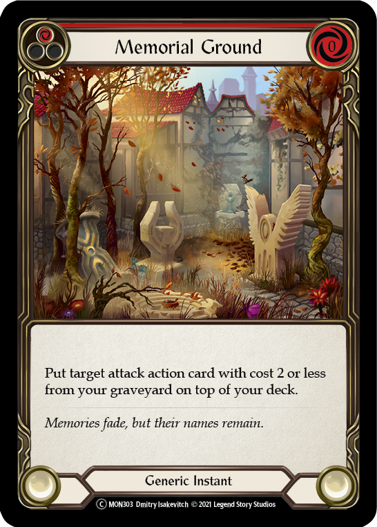 Memorial Ground (Red) (Rainbow Foil) [U-MON303-RF] Unlimited Rainbow Foil | Cracking-Singles