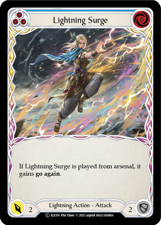 Lightning Surge (Blue) [U-ELE191] Unlimited Rainbow Foil | Cracking-Singles