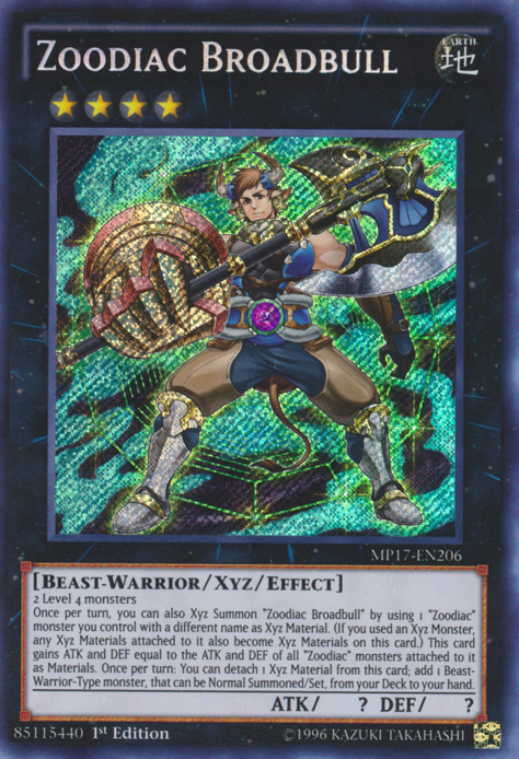 Zoodiac Broadbull [MP17-EN206] Secret Rare | Cracking-Singles