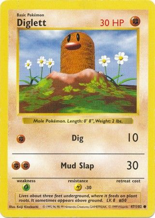 Diglett (47/102) [Base Set Shadowless Unlimited] | Cracking-Singles