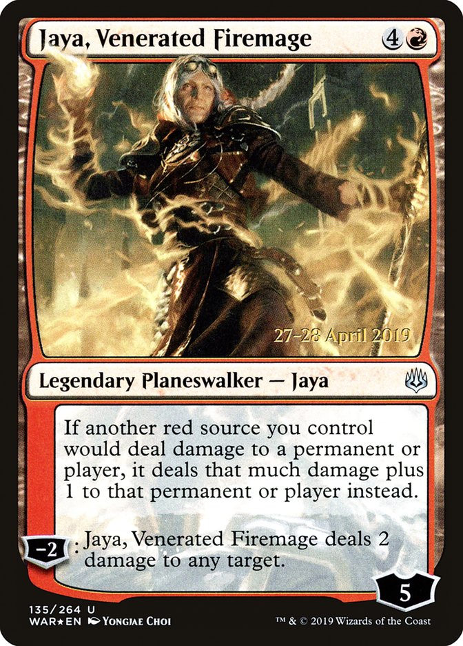 Jaya, Venerated Firemage  [War of the Spark Prerelease Promos] | Cracking-Singles