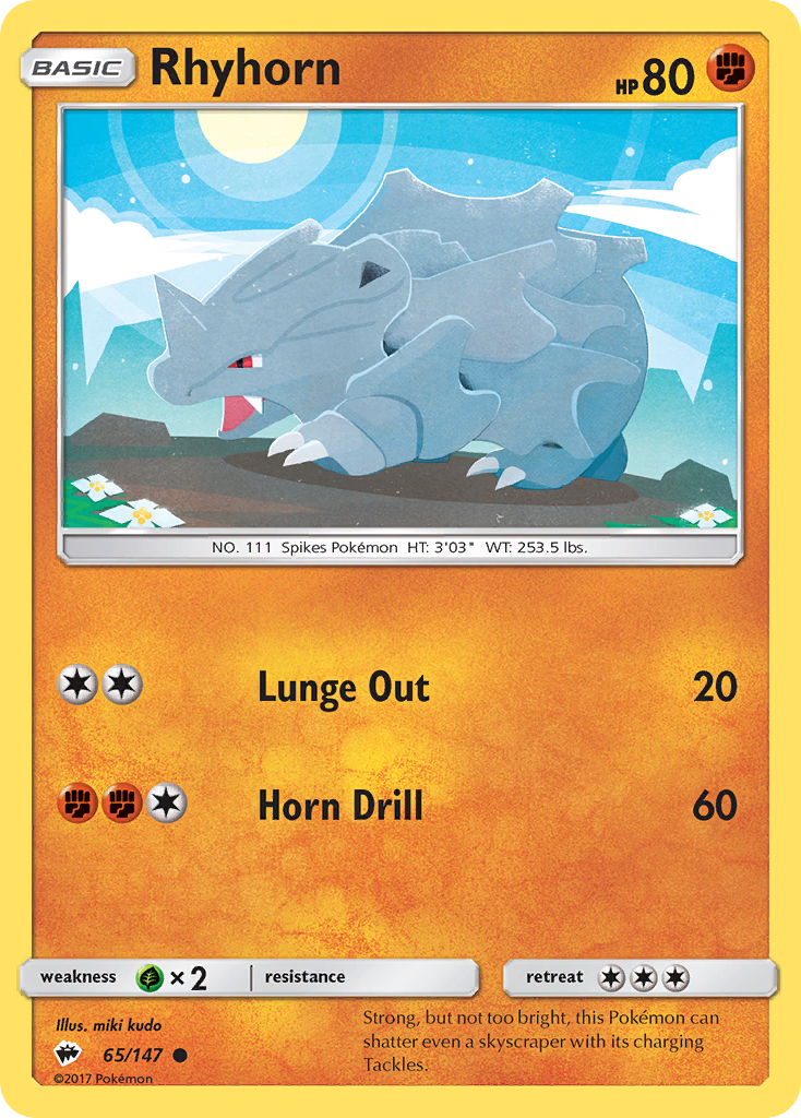 Rhyhorn (65/147) [Sun & Moon: Burning Shadows] | Cracking-Singles