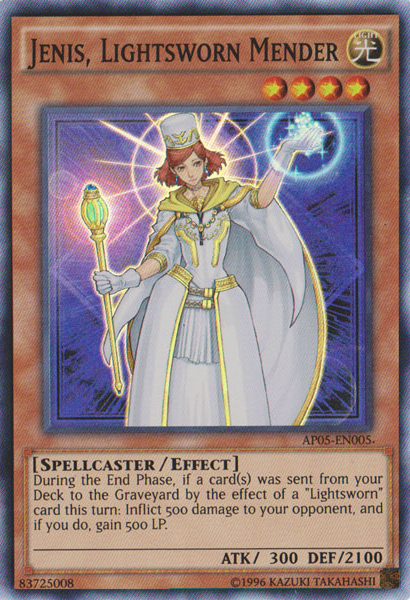 Jenis, Lightsworn Mender [AP05-EN005] Super Rare | Cracking-Singles