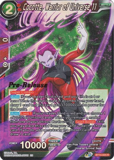 Cocotte, Warrior of Universe 11 (BT14-024) [Cross Spirits Prerelease Promos] | Cracking-Singles