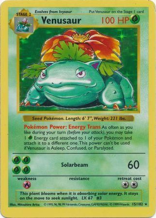 Venusaur (15/102) [Base Set Shadowless Unlimited] | Cracking-Singles