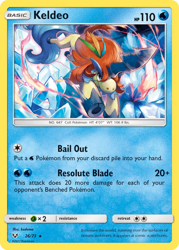 Keldeo (26/73) [Sun & Moon: Shining Legends] | Cracking-Singles