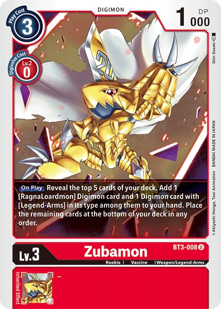 Zubamon [BT3-008] [Release Special Booster Ver.1.5] | Cracking-Singles