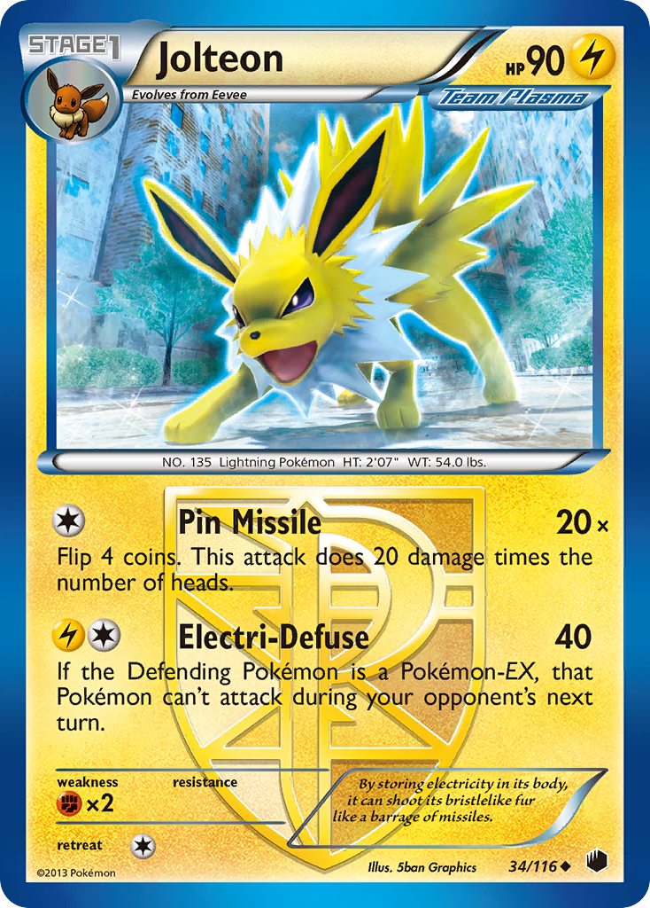 Jolteon (34/116) [Black & White: Plasma Freeze] | Cracking-Singles