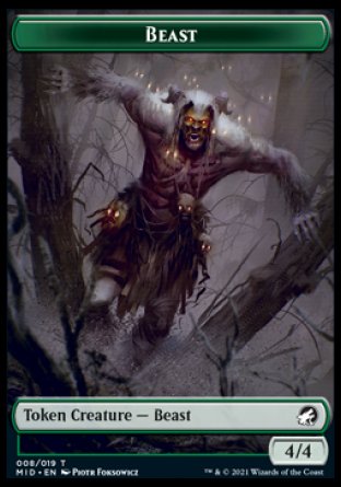 Beast Token [Innistrad: Midnight Hunt Tokens] | Cracking-Singles