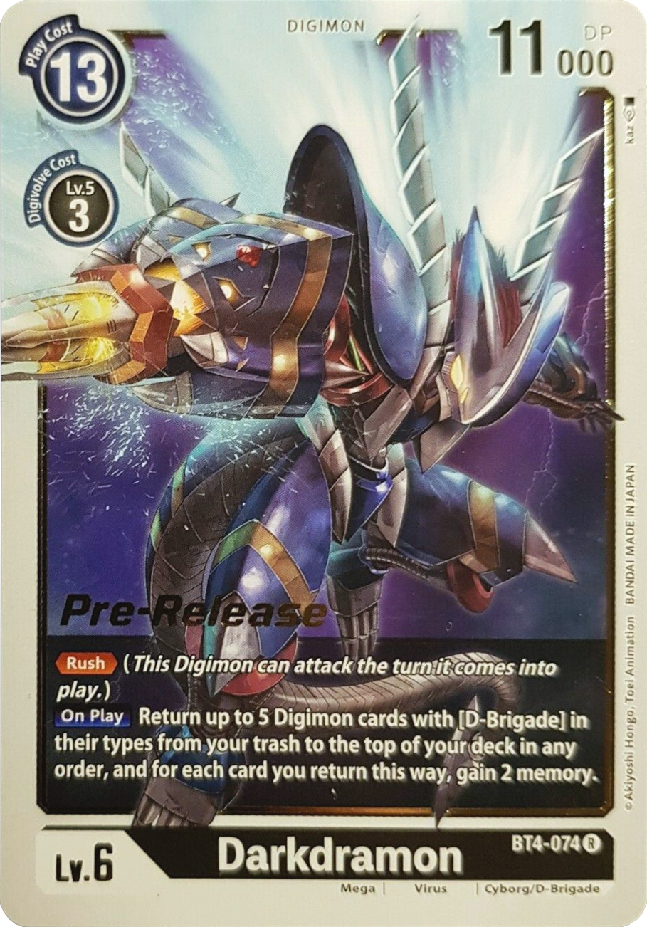 Darkdramon [BT4-074] [Great Legend Pre-Release Promos] | Cracking-Singles