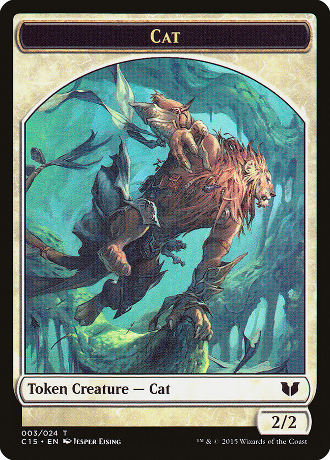 Cat // Zombie Double-Sided Token [Commander 2015 Tokens] | Cracking-Singles