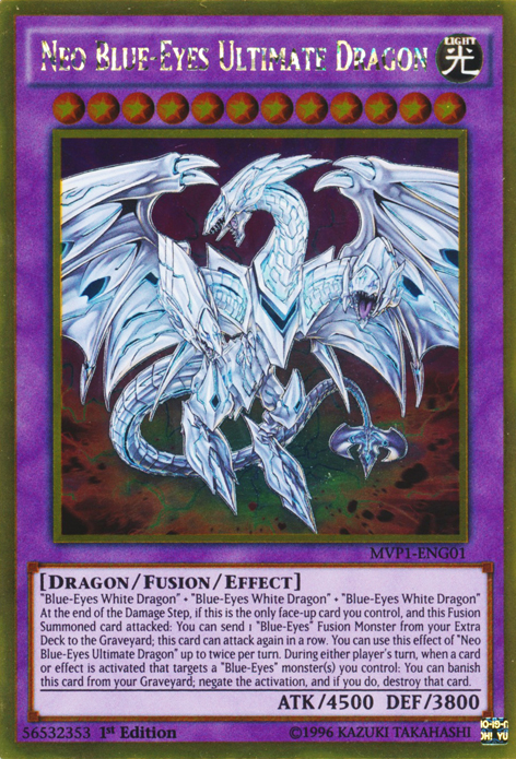 Neo Blue-Eyes Ultimate Dragon [MVP1-ENG01] Gold Rare | Cracking-Singles