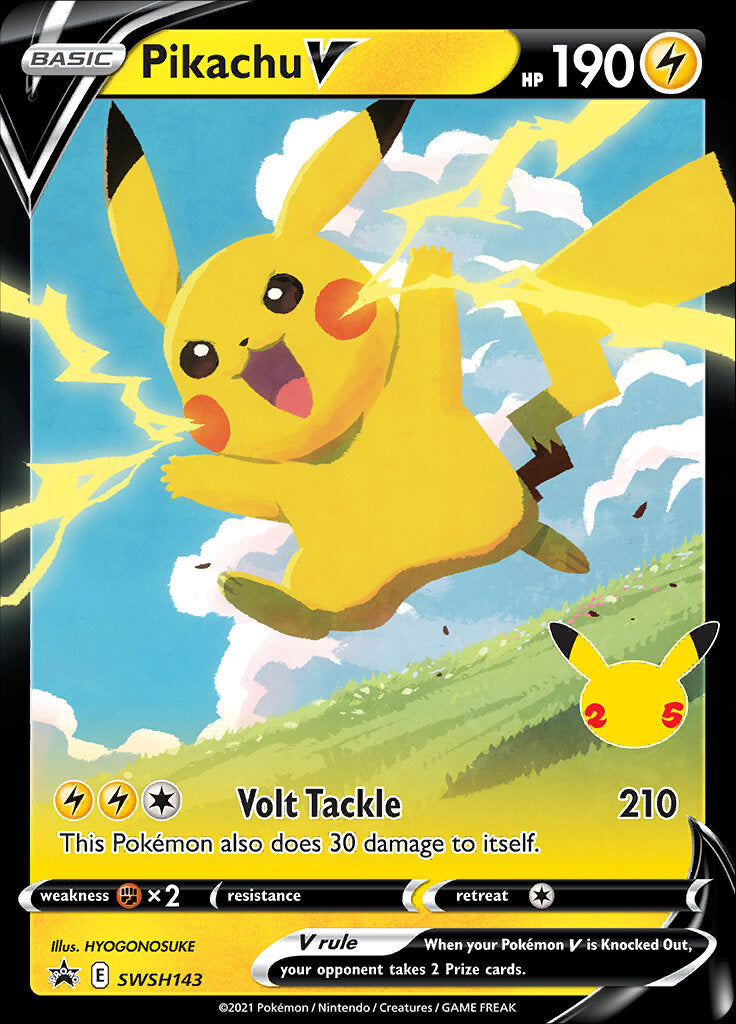 Pikachu V (SWSH143) (Celebrations) [Sword & Shield: Black Star Promos] | Cracking-Singles