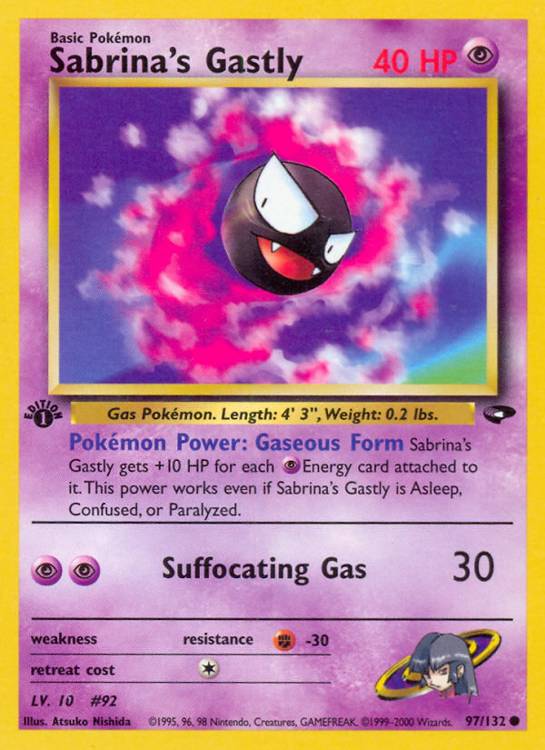 Sabrina's Gastly (97/132) [Gym Challenge 1st Edition] | Cracking-Singles