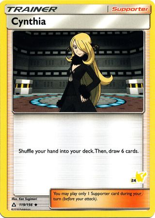 Cynthia (119/156) (Pikachu Stamp #24) [Battle Academy 2020] | Cracking-Singles