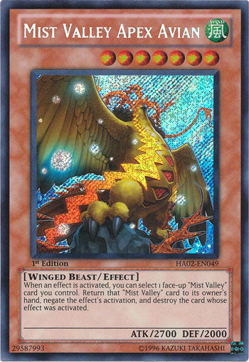 Mist Valley Apex Avian [HA02-EN049] Secret Rare | Cracking-Singles