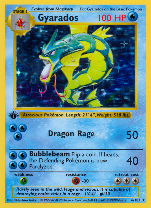 Gyarados (6/102) (Shadowless) [Base Set 1st Edition] | Cracking-Singles