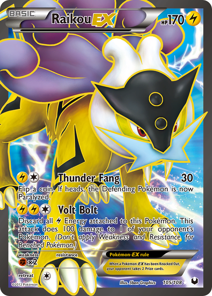 Raikou EX (105/108) [Black & White: Dark Explorers] | Cracking-Singles