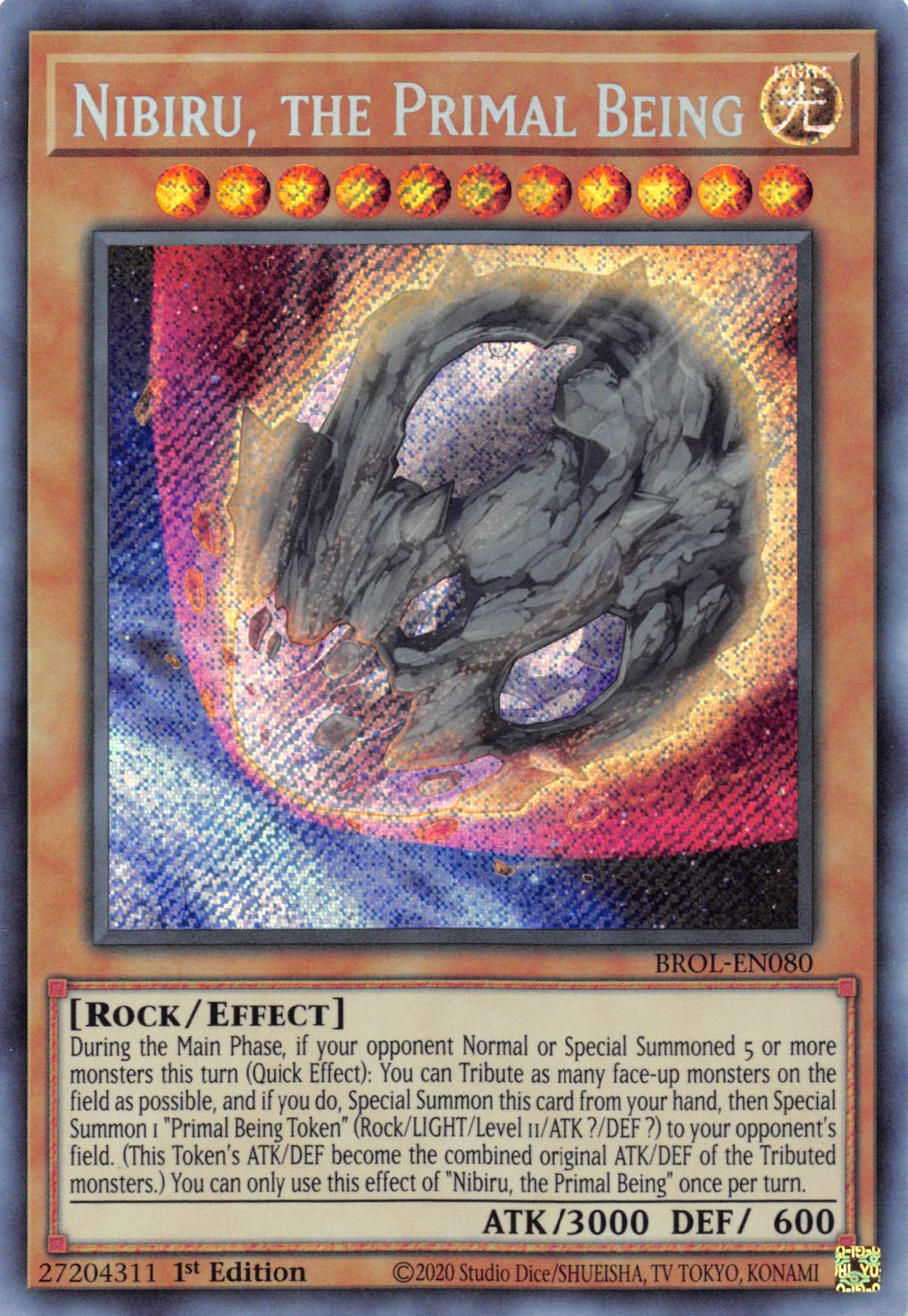 Nibiru, the Primal Being [BROL-EN080] Secret Rare | Cracking-Singles