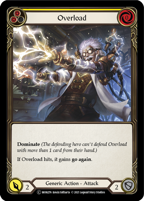 Overload (Yellow) (Rainbow Foil) [U-MON276-RF] Unlimited Rainbow Foil | Cracking-Singles