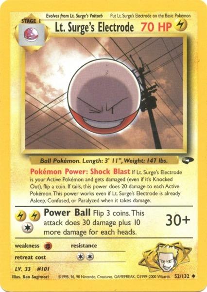 Lt. Surge's Electrode (52/132) [Gym Challenge Unlimited] | Cracking-Singles