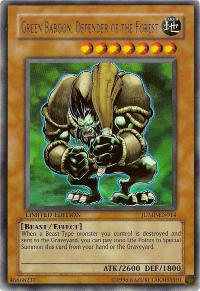 Green Baboon, Defender of the Forest [JUMP-EN014] Ultra Rare | Cracking-Singles