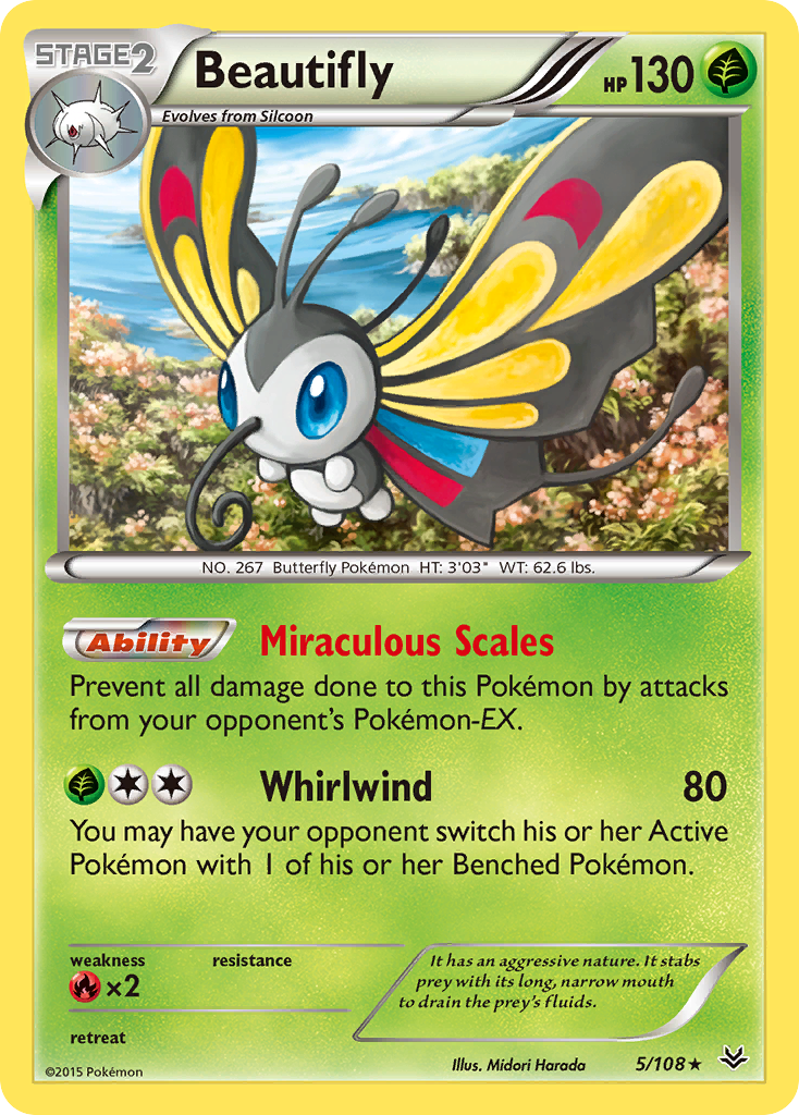 Beautifly (5/108) [XY: Roaring Skies] | Cracking-Singles