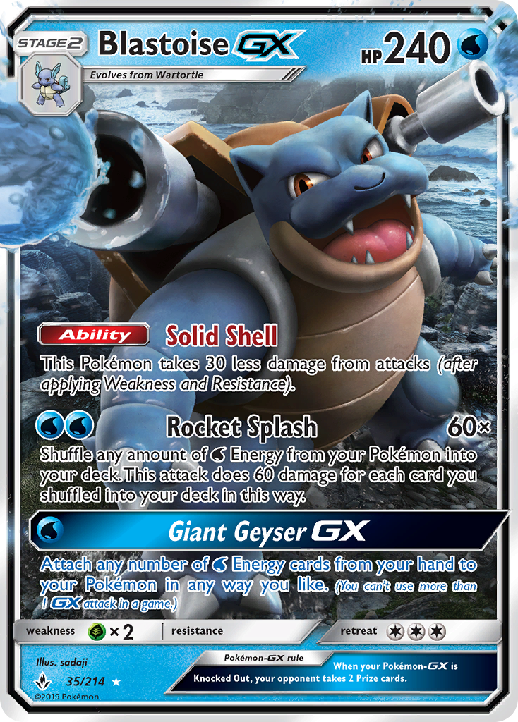 Blastoise GX (35/214) [Sun & Moon: Unbroken Bonds] | Cracking-Singles