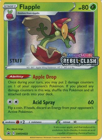 Flapple (SWSH022) (Staff Prerelease Promo) [Sword & Shield: Black Star Promos] | Cracking-Singles