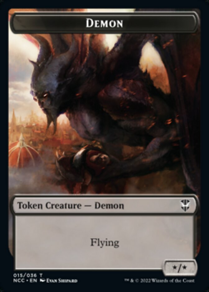 Demon // Copy Double-sided Token [Streets of New Capenna Commander Tokens] | Cracking-Singles