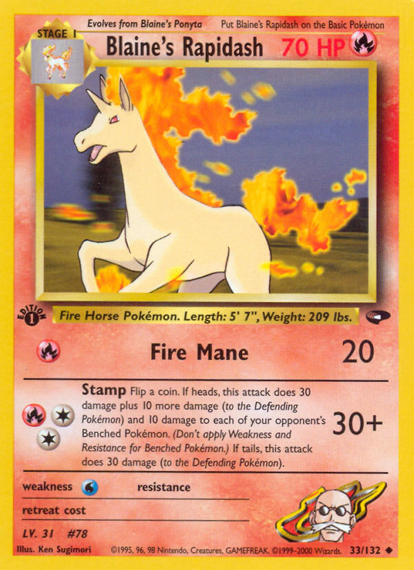 Blaine's Rapidash (33/132) [Gym Challenge 1st Edition] | Cracking-Singles