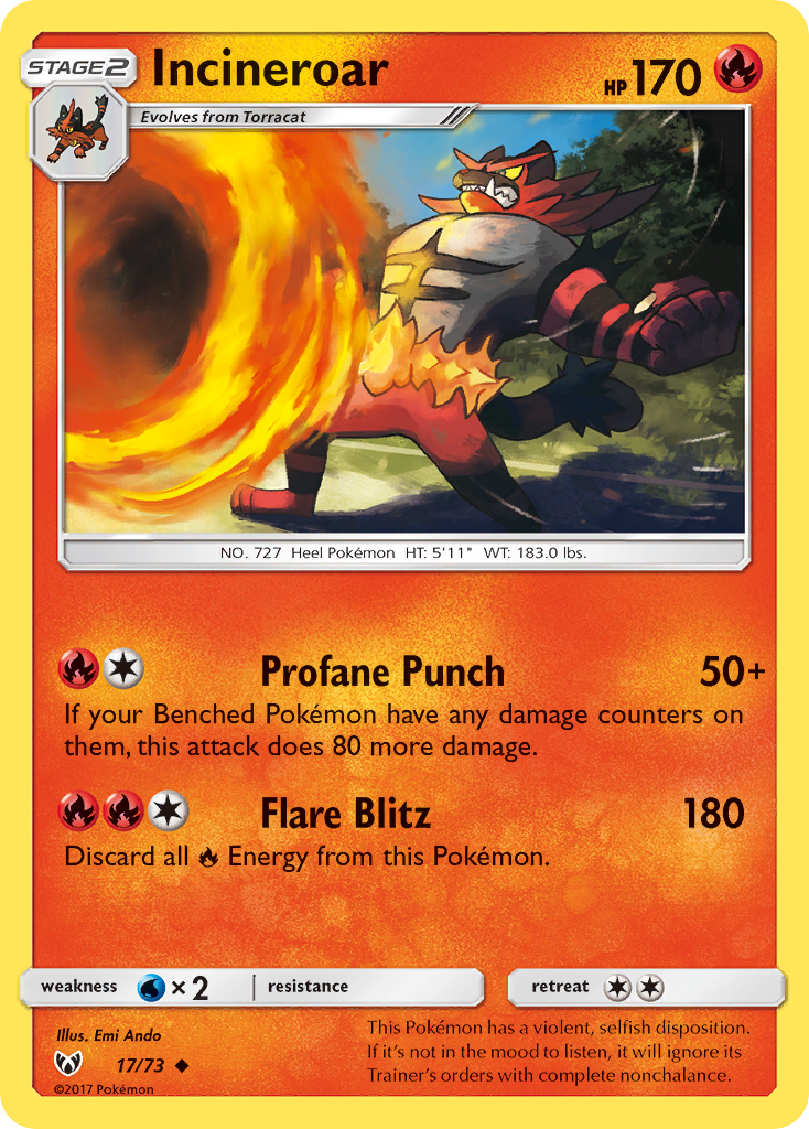 Incineroar (17/73) [Sun & Moon: Shining Legends] | Cracking-Singles