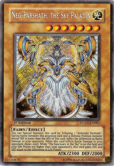 Neo-Parshath, The Sky Paladin [STON-EN061] Secret Rare | Cracking-Singles