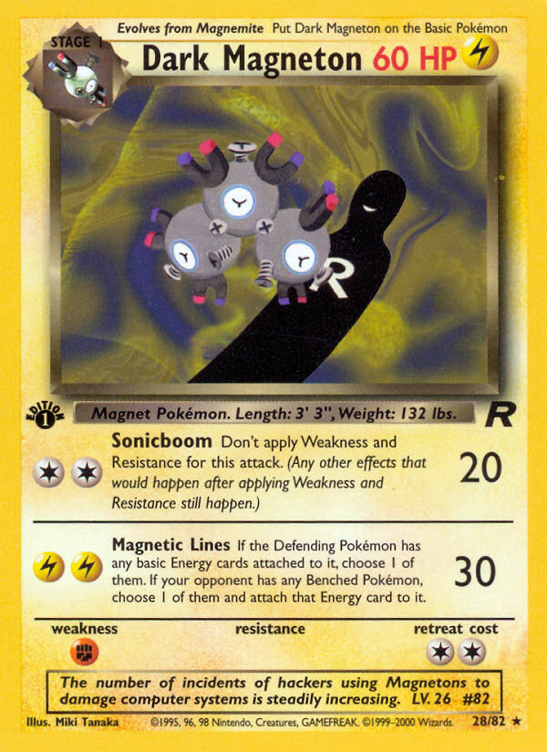 Dark Magneton (28/82) [Team Rocket 1st Edition] | Cracking-Singles