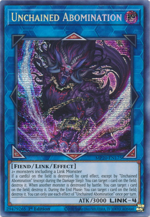 Unchained Abomination [MP20-EN175] Prismatic Secret Rare | Cracking-Singles