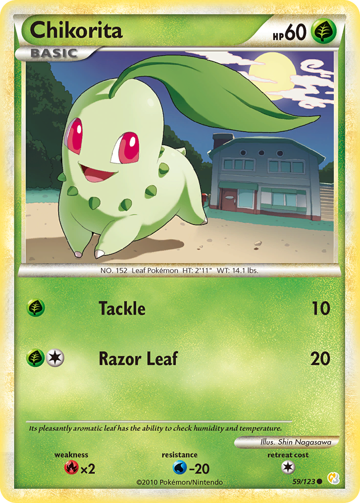 Chikorita (59/123) [HeartGold & SoulSilver: Base Set] | Cracking-Singles