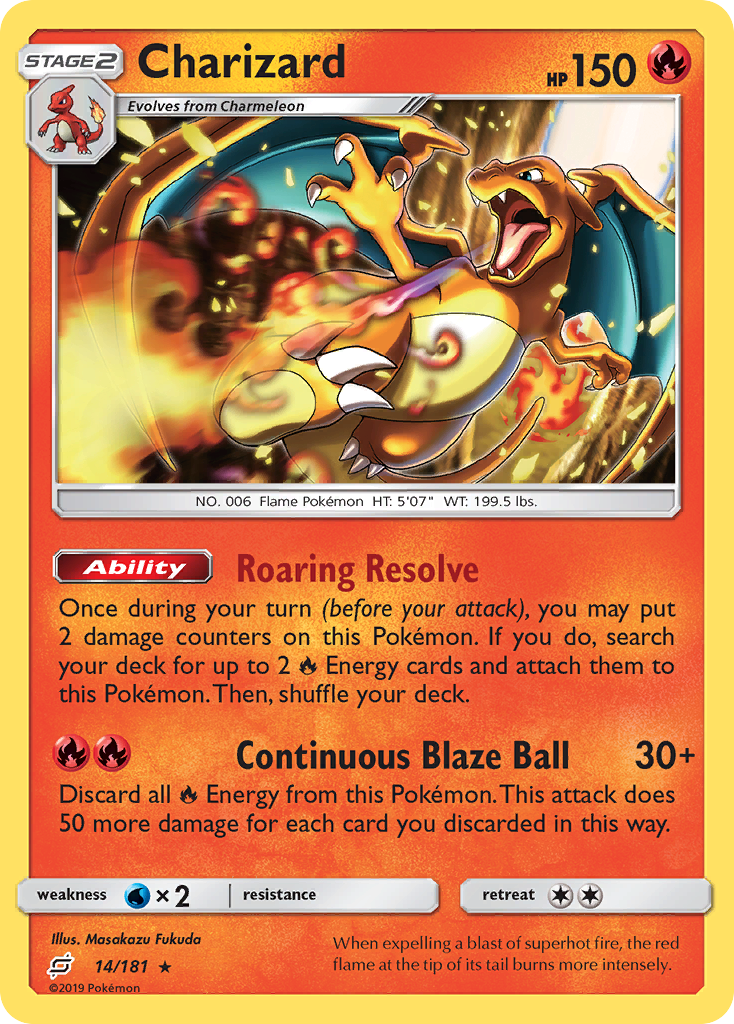 Charizard (14/181) (Cosmos Holo) [Sun & Moon: Team Up] | Cracking-Singles