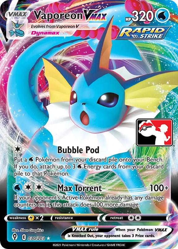 Vaporeon VMAX (030/203) [Prize Pack Series One] | Cracking-Singles