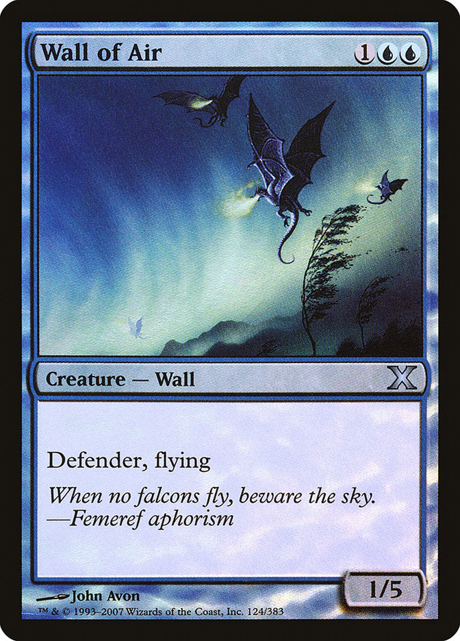 Wall of Air (Premium Foil) [Tenth Edition] | Cracking-Singles