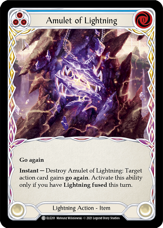 Amulet of Lightning [ELE201] (Tales of Aria)  1st Edition Rainbow Foil | Cracking-Singles