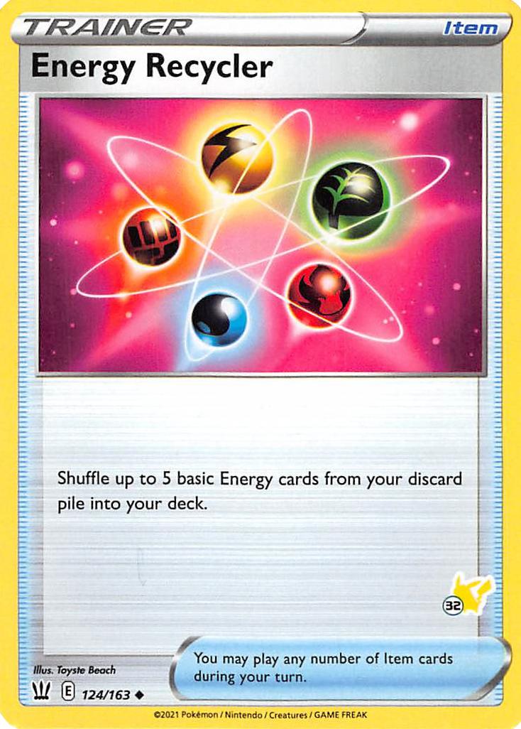 Energy Recycler (124/163) (Pikachu Stamp #32) [Battle Academy 2022] | Cracking-Singles