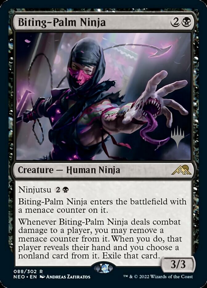 Biting-Palm Ninja (Promo Pack) [Kamigawa: Neon Dynasty Promos] | Cracking-Singles