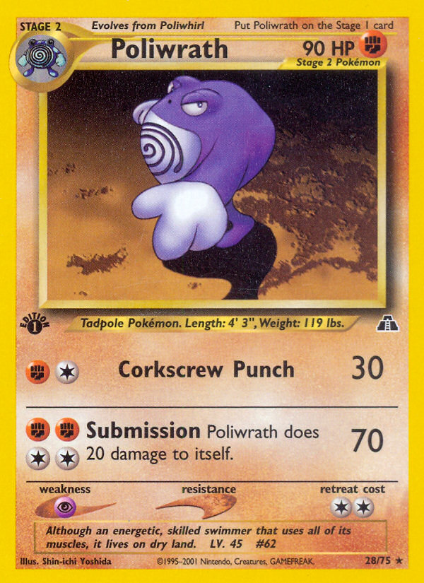 Poliwrath (28/75) [Neo Discovery 1st Edition] | Cracking-Singles