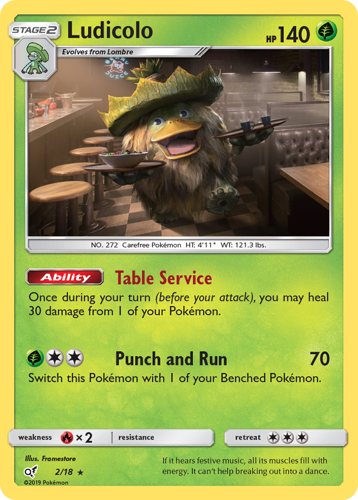 Ludicolo (2/18) [Sun & Moon: Detective Pikachu] | Cracking-Singles